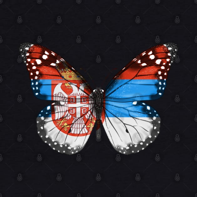 Serbian Flag  Butterfly - Gift for Serbian From Serbia by Country Flags